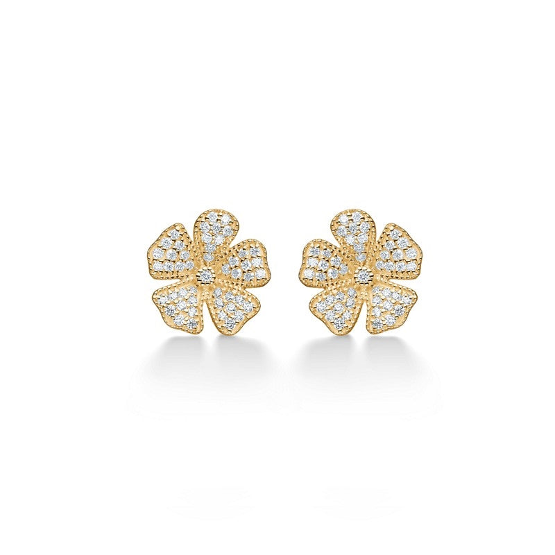 Fleur øreringe i 14 kt guld med diamanter 0,33 ct – Mads Z
